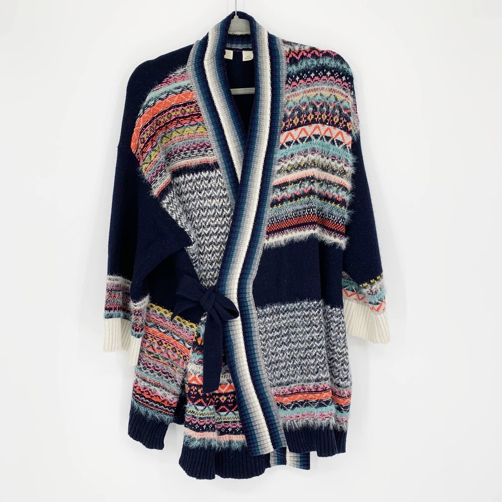 Anthro I Sleeping On Snow Mixed Media Kimono Sweater, XS/S